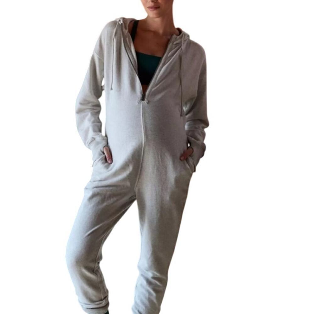 Free People Movement x HATCH Women's Heather Gray Warm Up Jumpsuit Size S - Picture 3 of 8